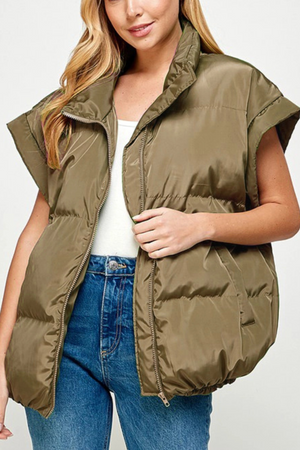 Puffer Vest - Khaki