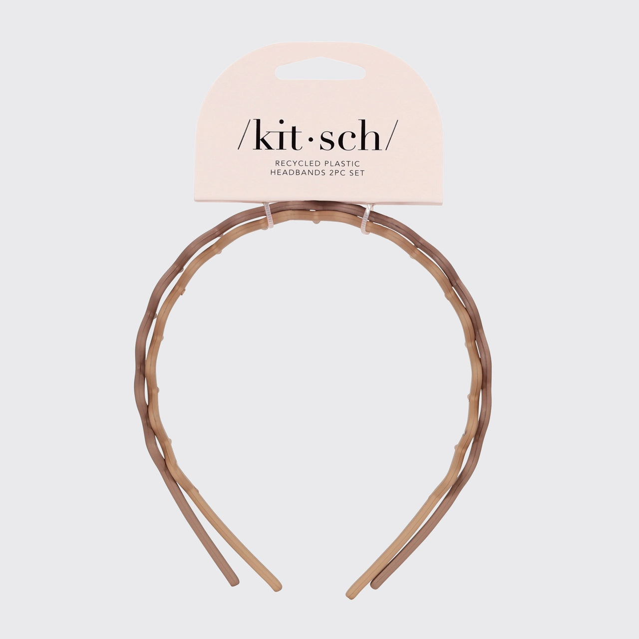 KITSCH - Recycled Plastic Zig Zag Headband 2pc - Neutral