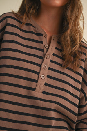 Striped Terry Pullover Top