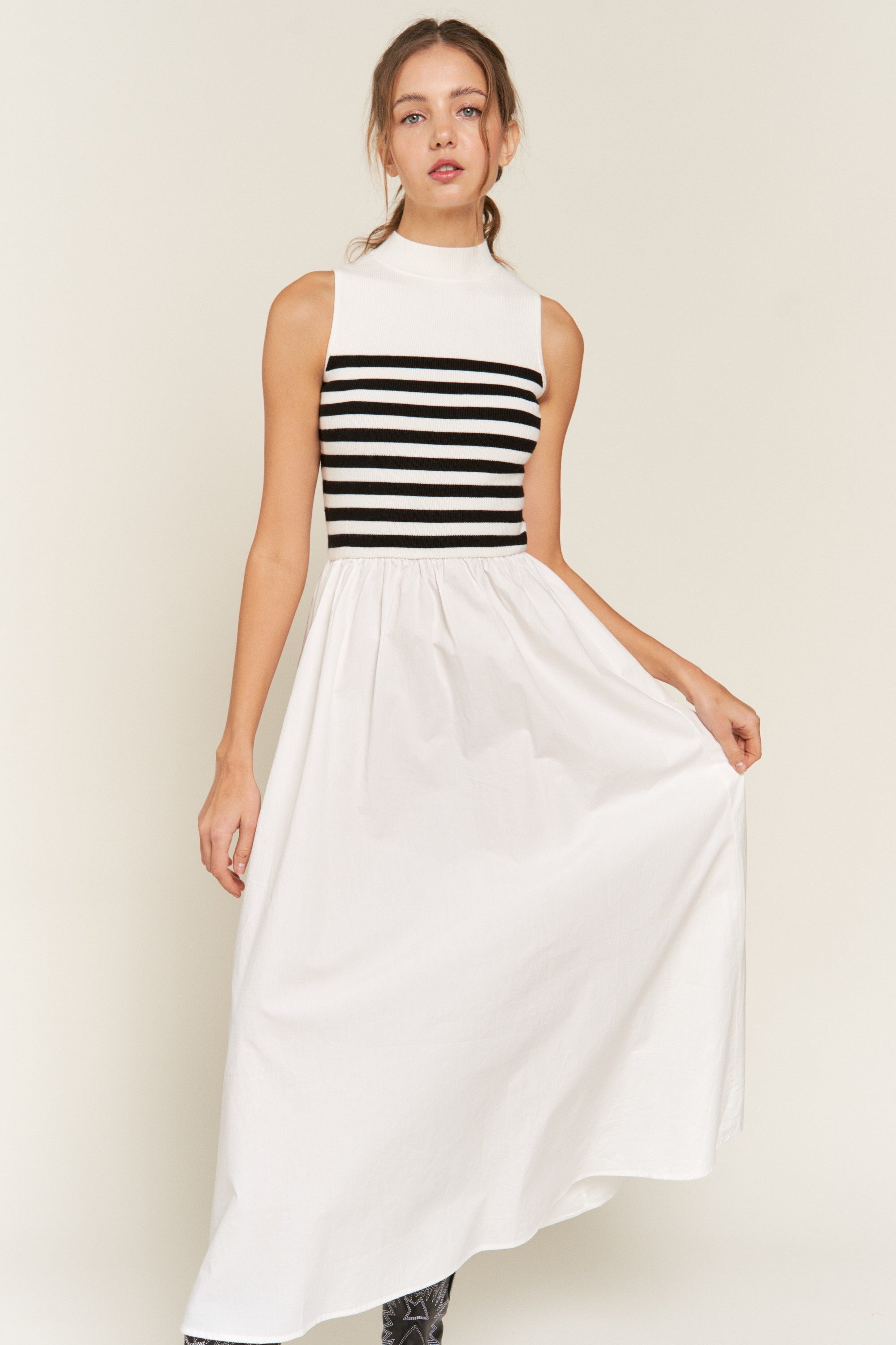 Striped Knit Maxi Dress