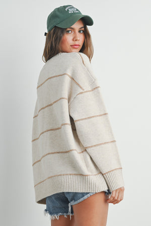 Striped Drop Shoulder Sweater