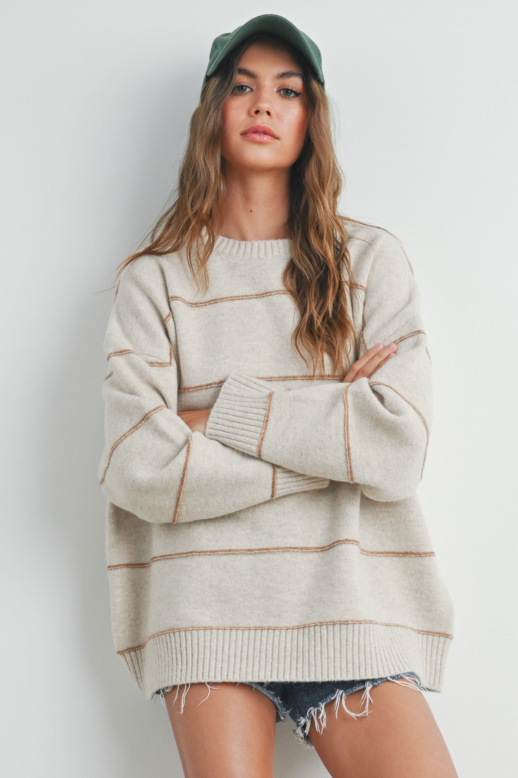 Striped Drop Shoulder Sweater