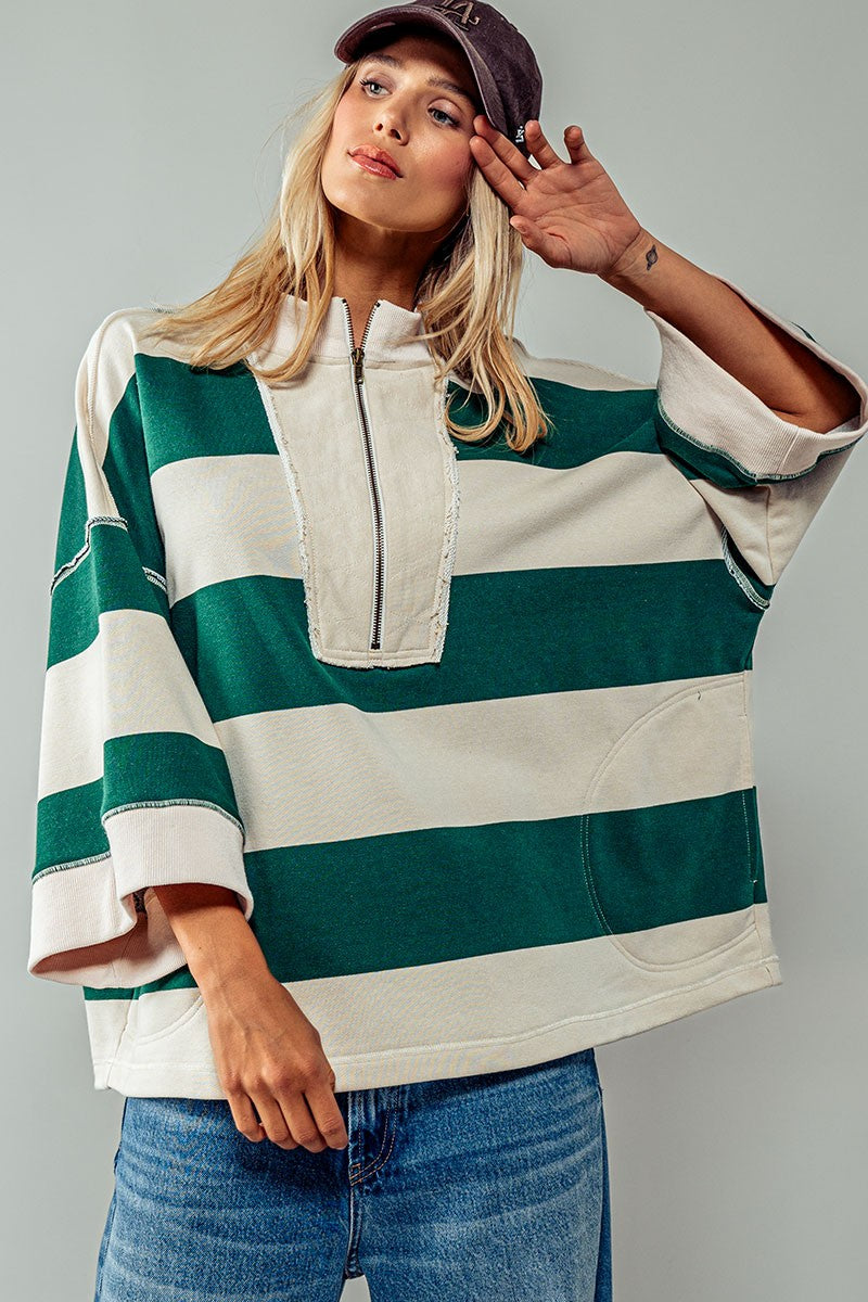 Breezy Striped Pullover