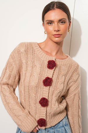 Rose Button Cardigan