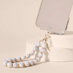 Beaded Marble Phone Wristlet