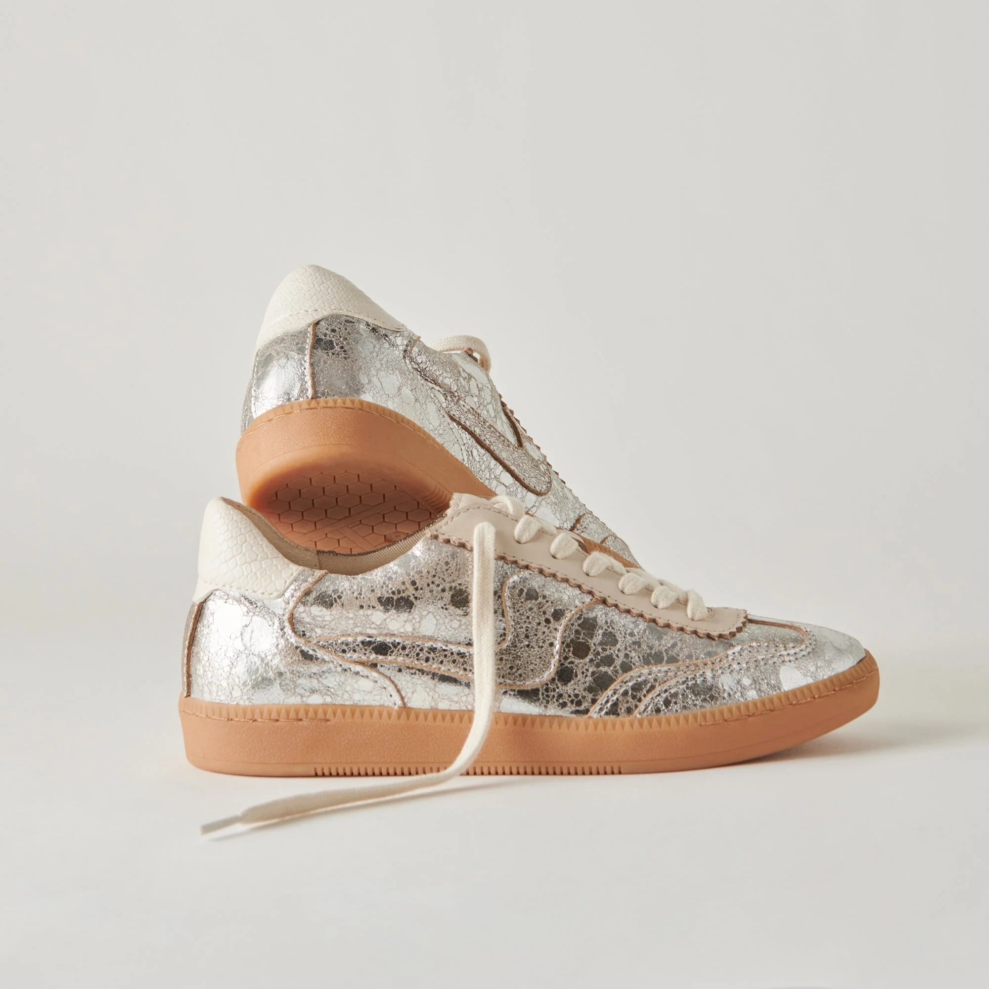 Dolce Vita Notice Sneaker - Silver Distressed Leather