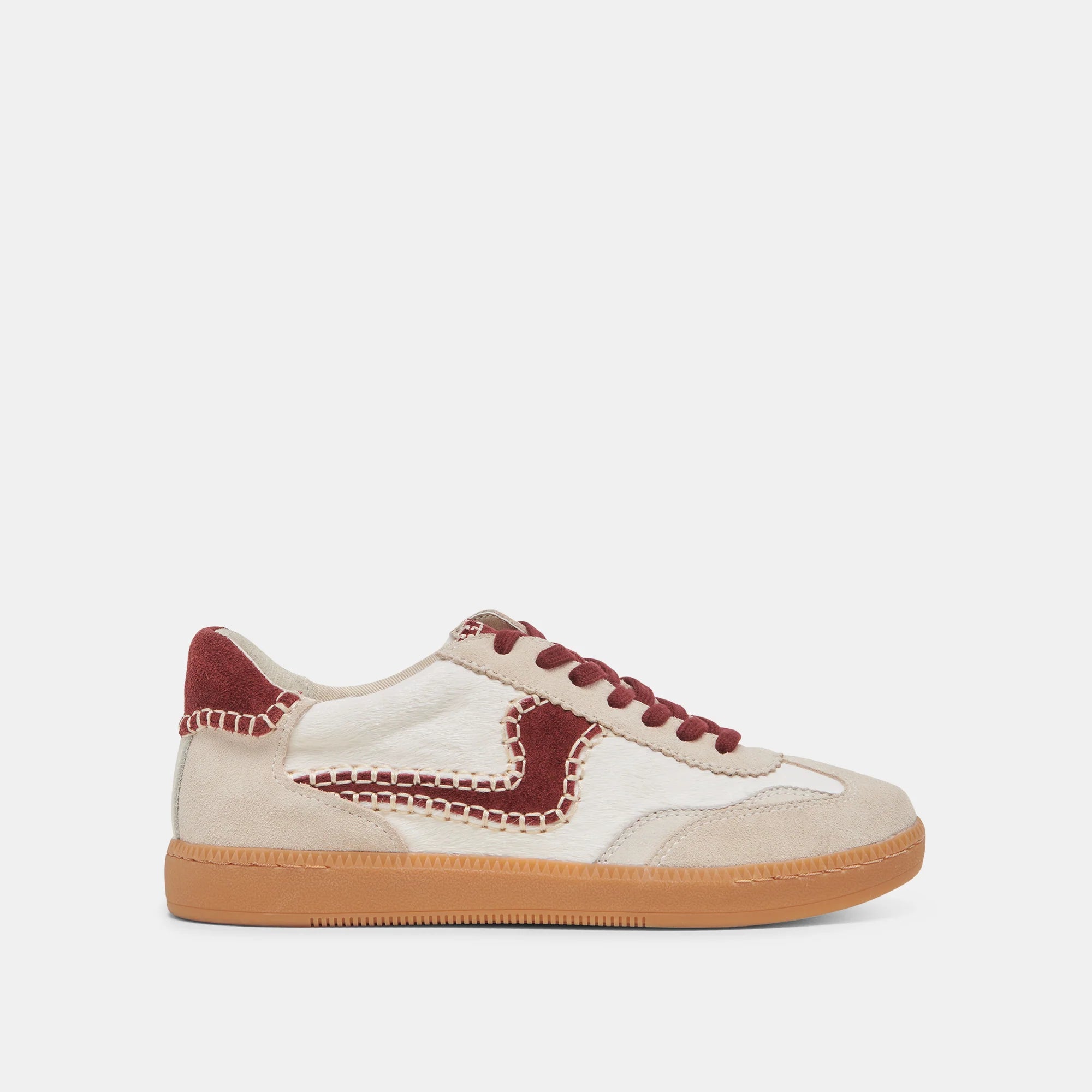 Dolce Vita Notice Stitch Sneaker - White Red Calf Hair