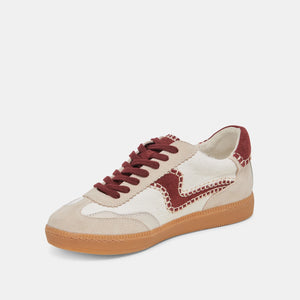 Dolce Vita Notice Stitch Sneaker - White Red Calf Hair