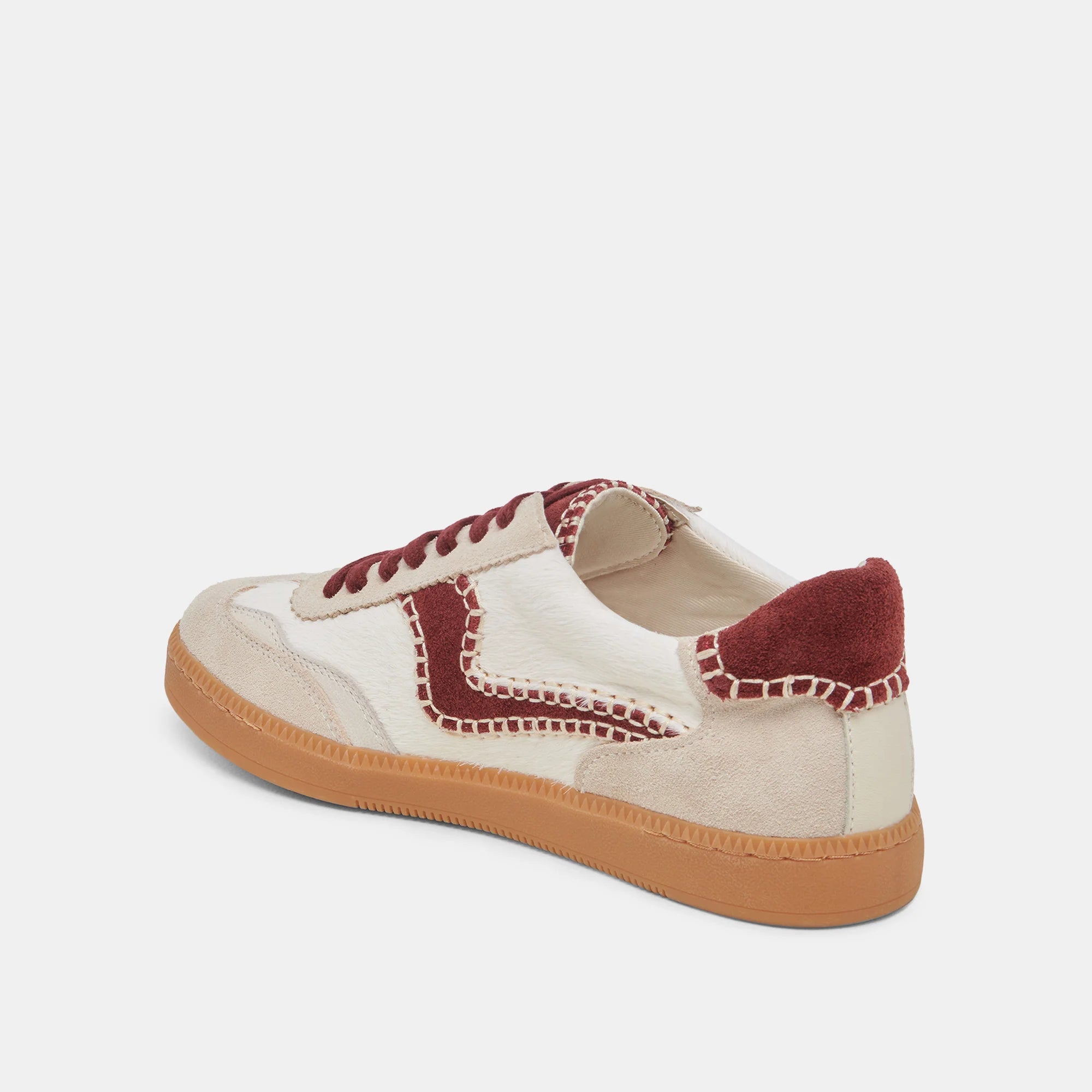 Dolce Vita Notice Stitch Sneaker - White Red Calf Hair