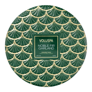 Voluspa 3 Wick Tin Candle - Noble Fir Garland