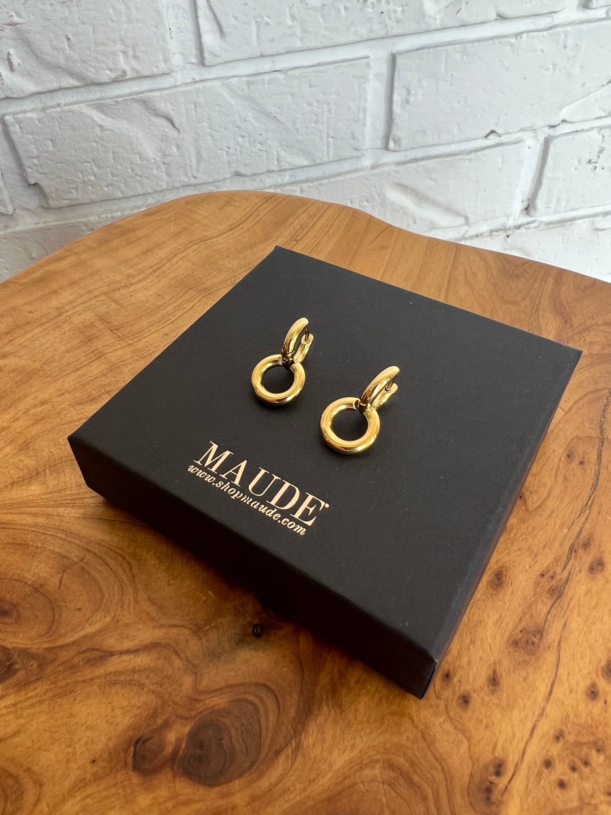 18K Twisted Double Hoop Earrings