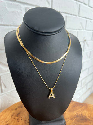 18K Diamond Initial Necklace