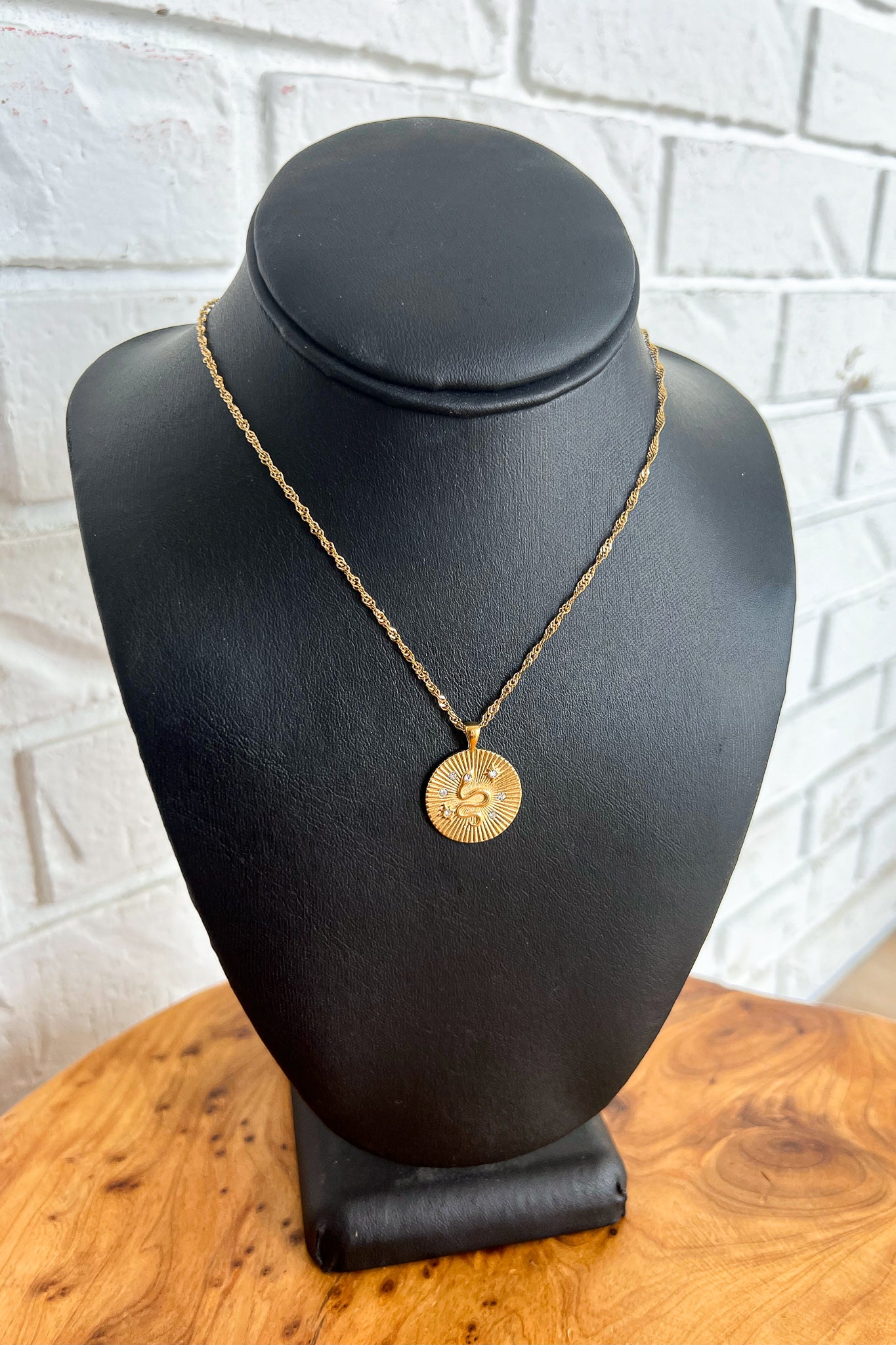 18K Snake Pendant Necklace