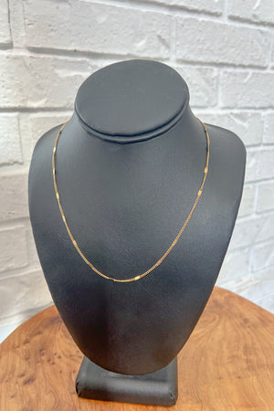 18K Dainty Plain Chain Necklace