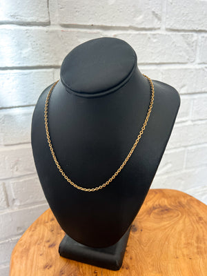 18K Dainty Plain Chain Necklace