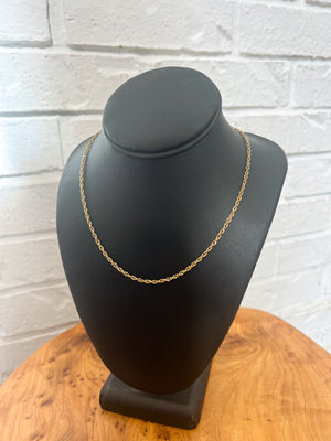 18K Dainty Plain Chain Necklace