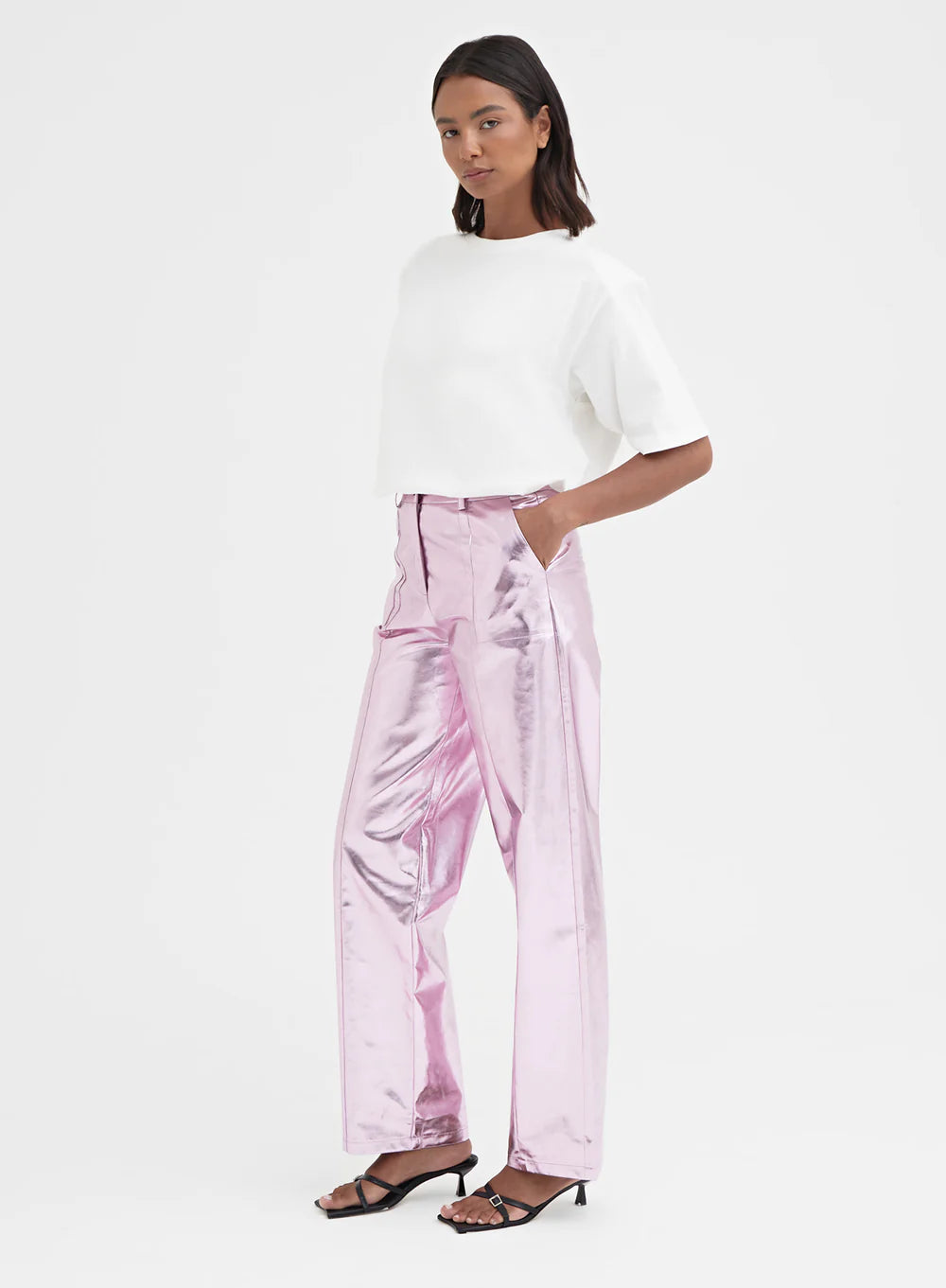 Zelda Trousers - Pink Metallic