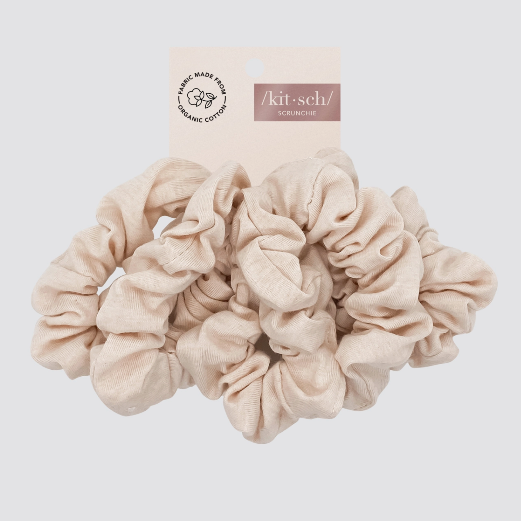 KITSCH Organic Cotton Scrunchie Set - Cream