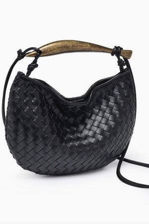 Uma Woven Crossbody Purse - Black