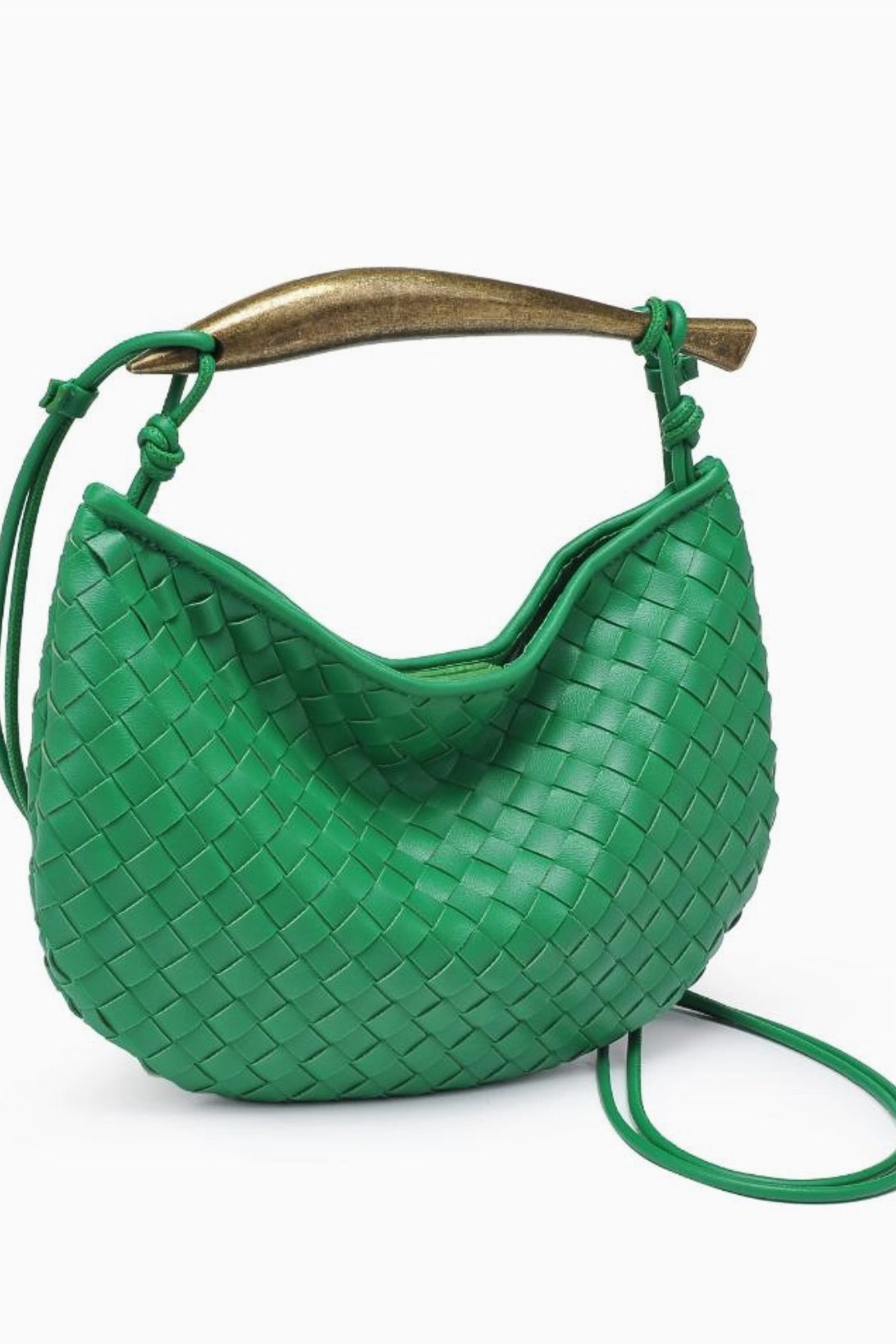 Uma Woven Crossbody Purse - Kelly Green