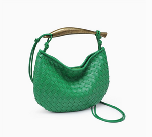 Uma Woven Crossbody Purse - Kelly Green