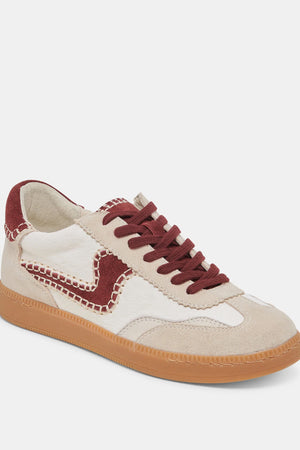 Dolce Vita Notice Stitch Sneaker - White Red Calf Hair