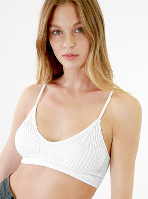 Ribbed V-Neck Bralette