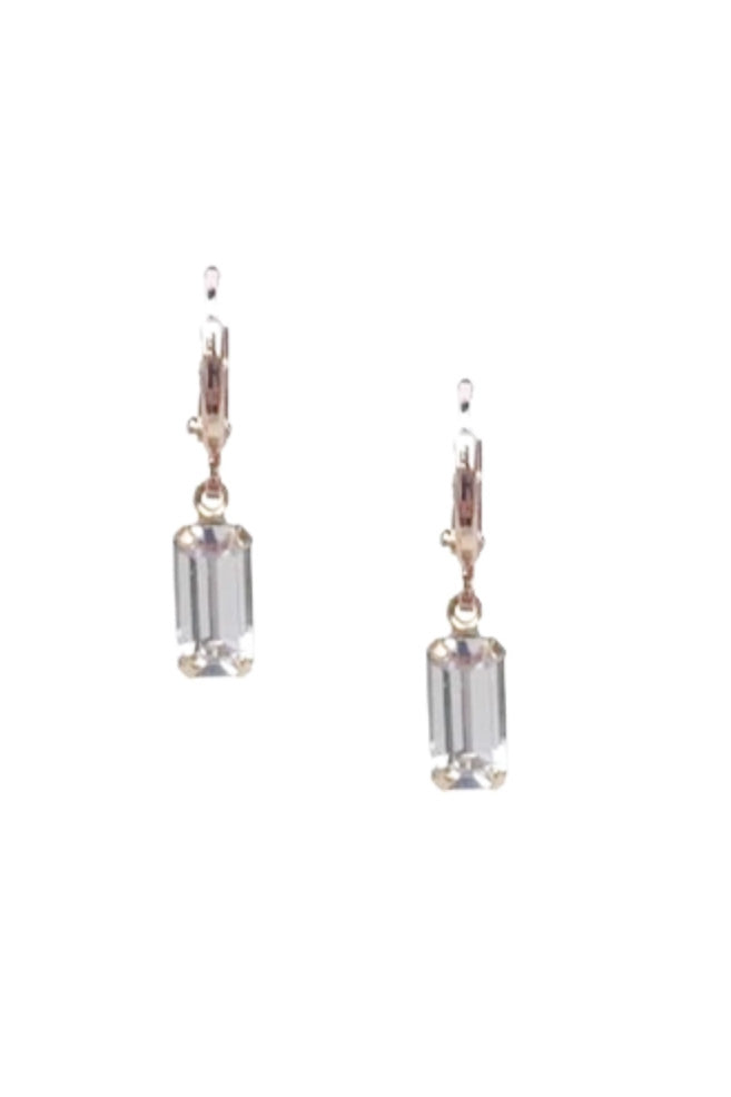 Farrah B Baguette Gem Huggie Earrings