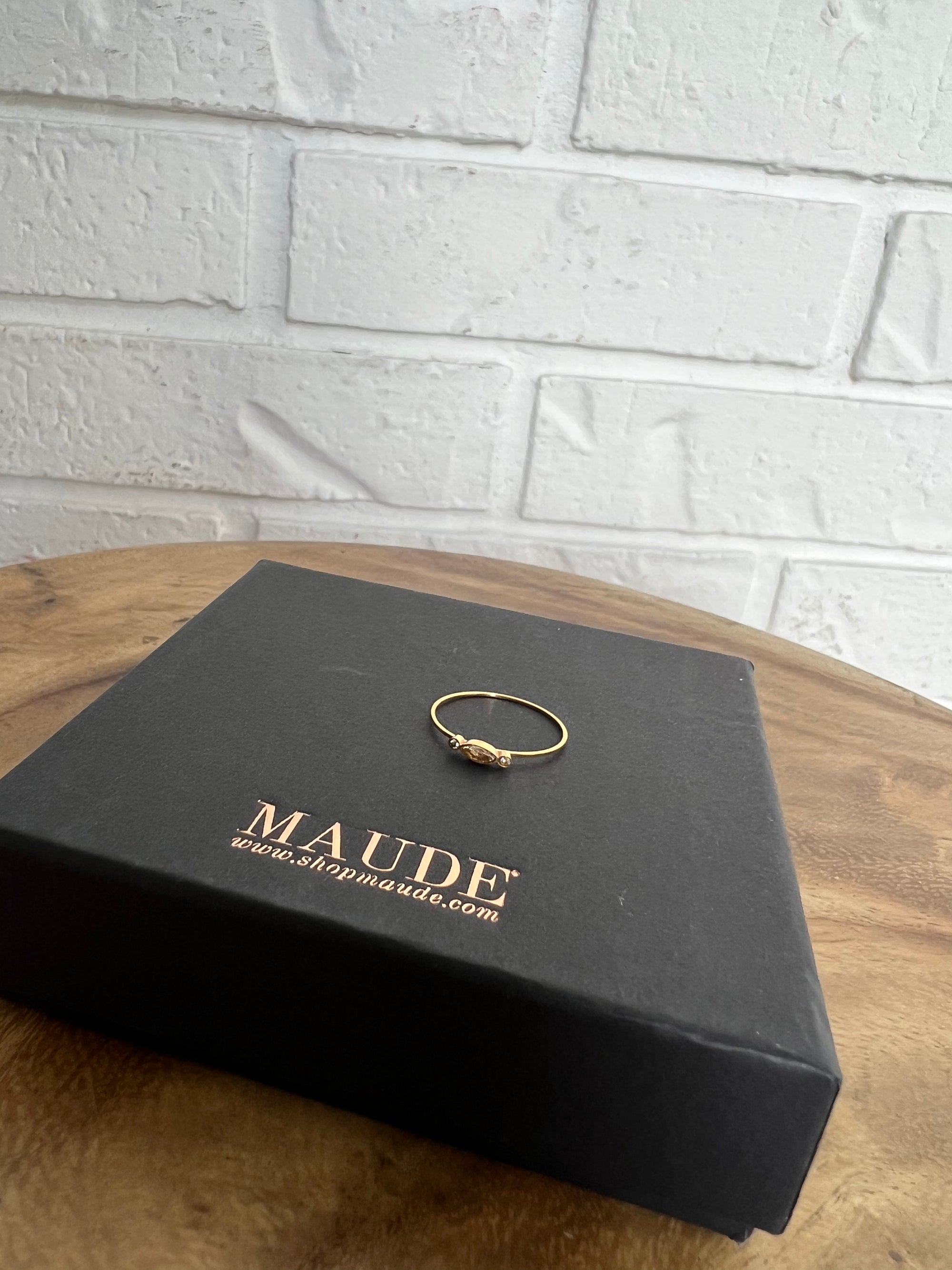 18K Dainty Three Stone Ring