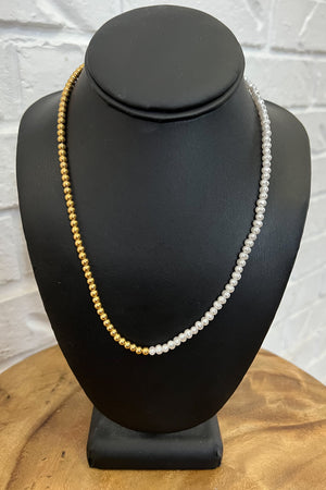 18K Pearl Embellished Gold Necklace