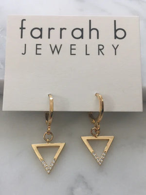 Farrah B Triangle Huggie Earrings