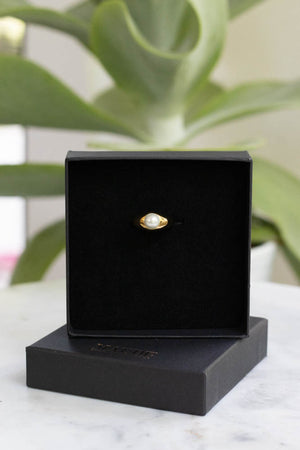 18K Zoe Faux Pearl Ring