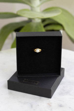 18K Zoe Faux Pearl Ring