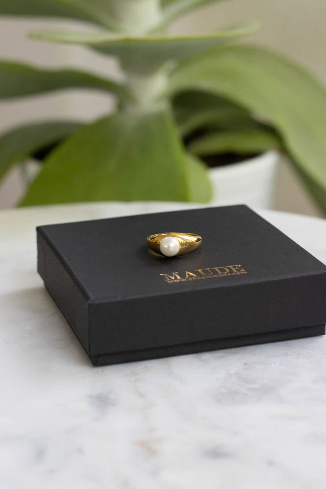 18K Zoe Faux Pearl Ring