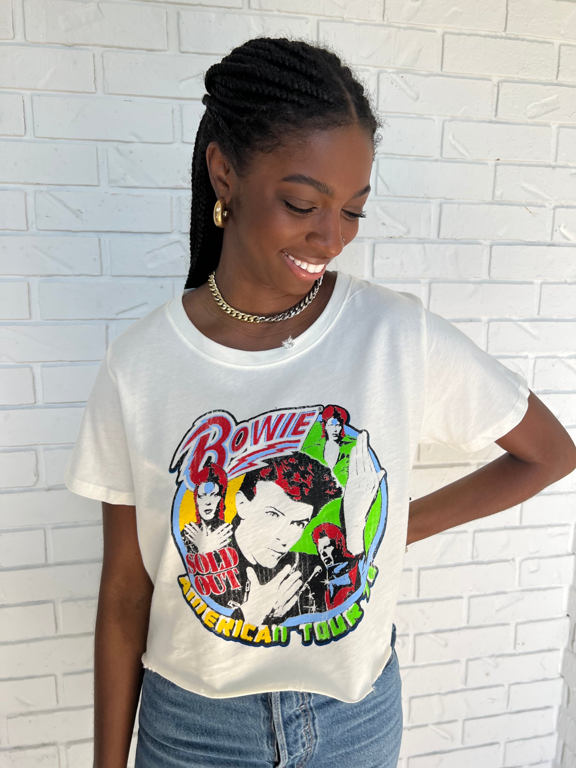 Bowie Faces Crop Tee