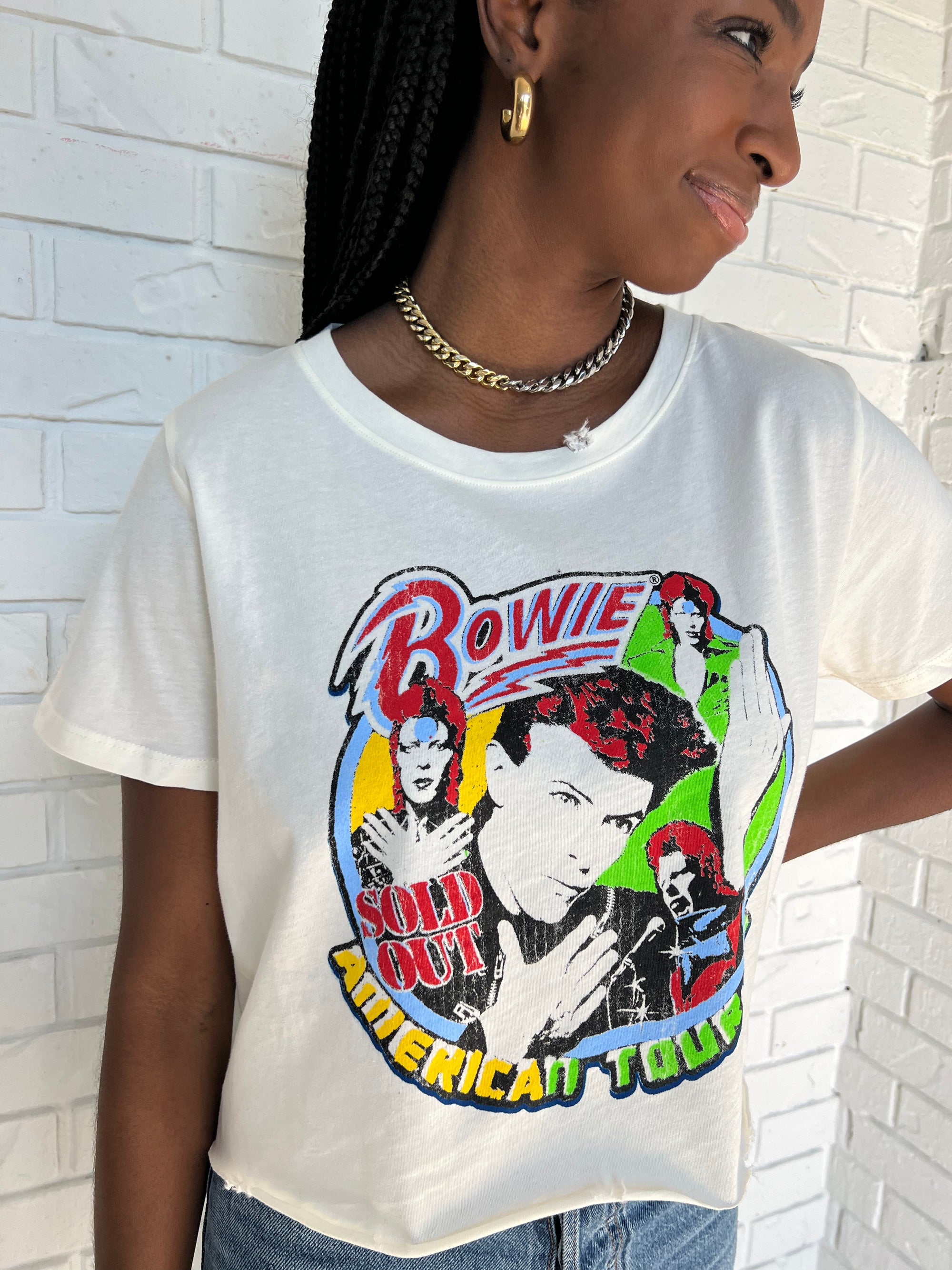 Bowie Faces Crop Tee