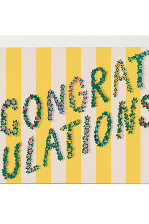 Yellow Stripes Congrats Card