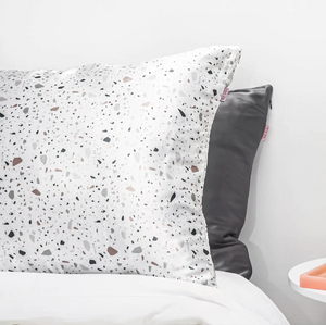 KITSCH Satin Pillowcase - White Terrazzo