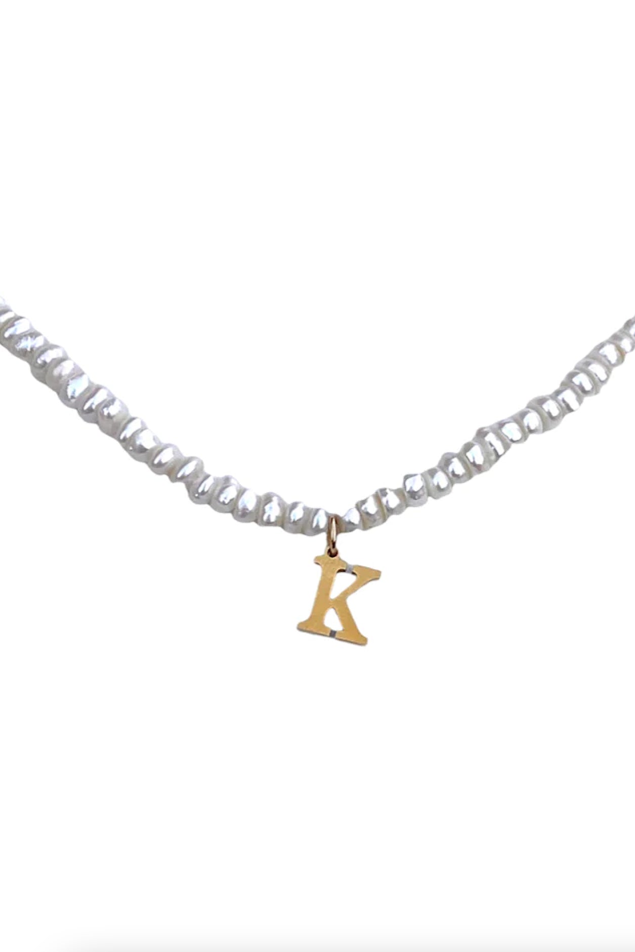 Farrah B Sea Me Initial Pearl Necklace